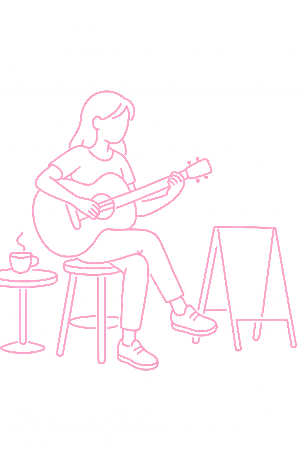 Neon Guitarist Silhouette